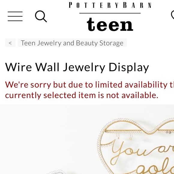 Pottery Barn Teen Gold Tone Metal Wire Wall “You are gold” text Jewelry Display - Picture 16 of 16